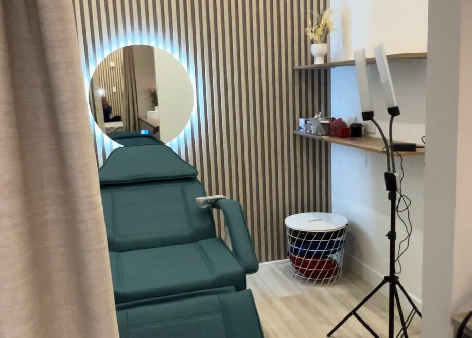 Relaxing treatment room at Tulip Lash n Brow, Baulkham Hills, New South Wales, AU with modern decor.