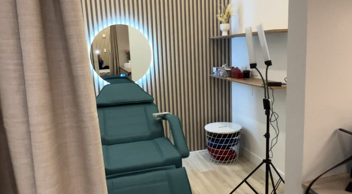 Relaxing treatment room at Tulip Lash n Brow, Baulkham Hills, New South Wales, AU with modern decor.