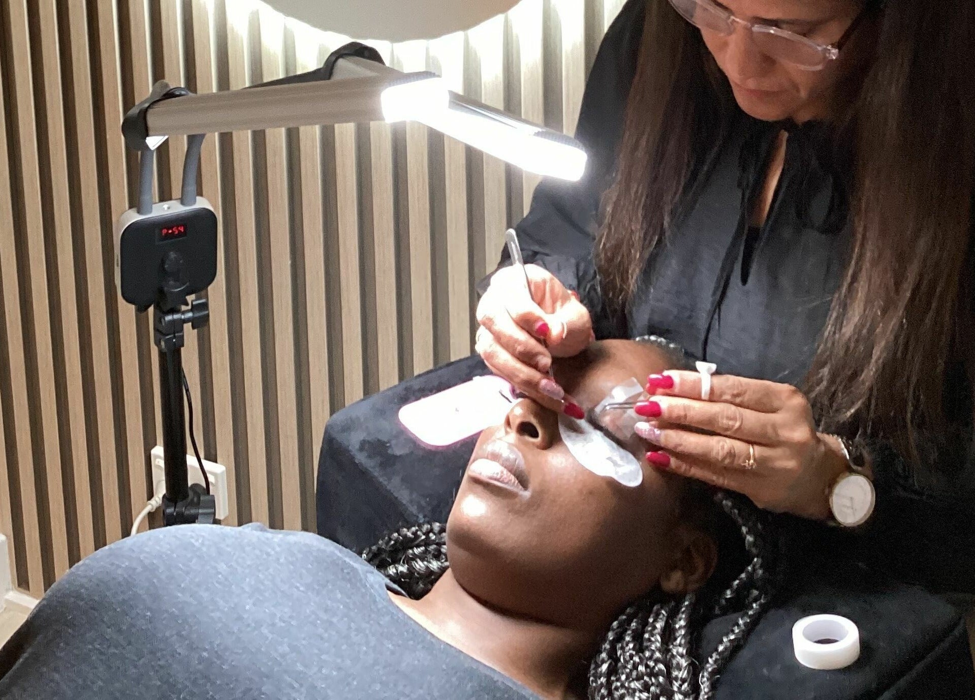 Lash extension application at Tulip Lash n Brow, Baulkham Hills, New South Wales, AU.