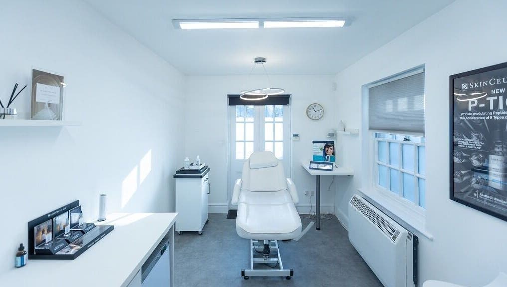 A calming treatment room at Update Aesthetics Lemon Street, Truro, England, GB featuring a treatment chair.
