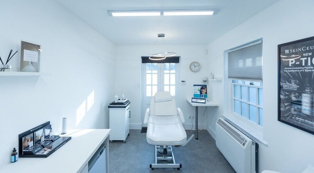 A calming treatment room at Update Aesthetics Lemon Street, Truro, England, GB featuring a treatment chair.