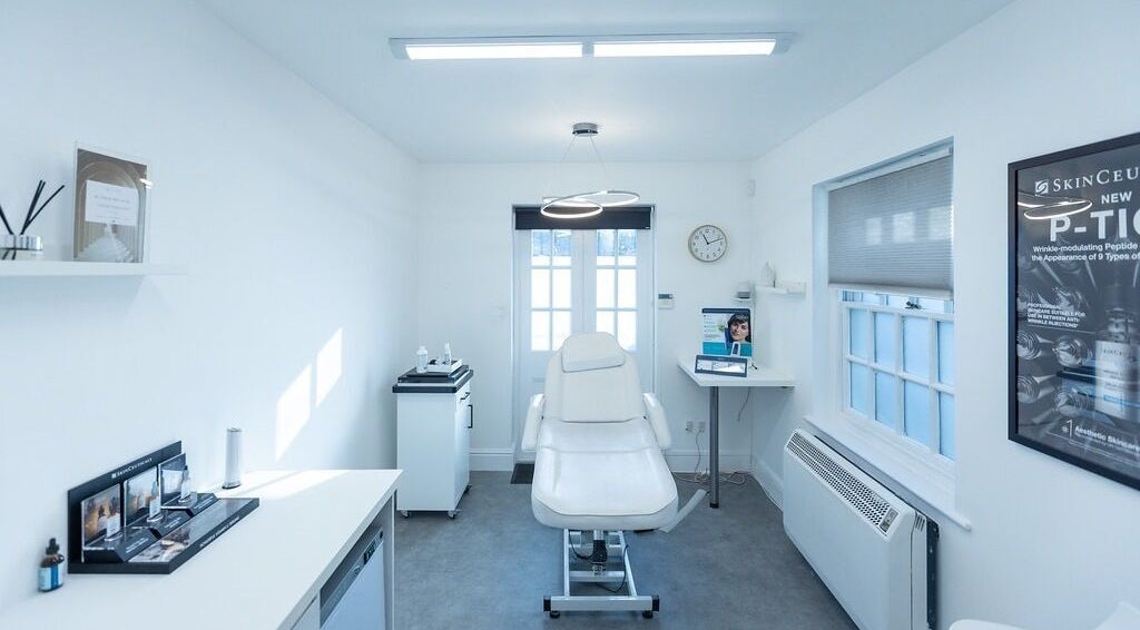 A calming treatment room at Update Aesthetics Lemon Street, Truro, England, GB featuring a treatment chair.