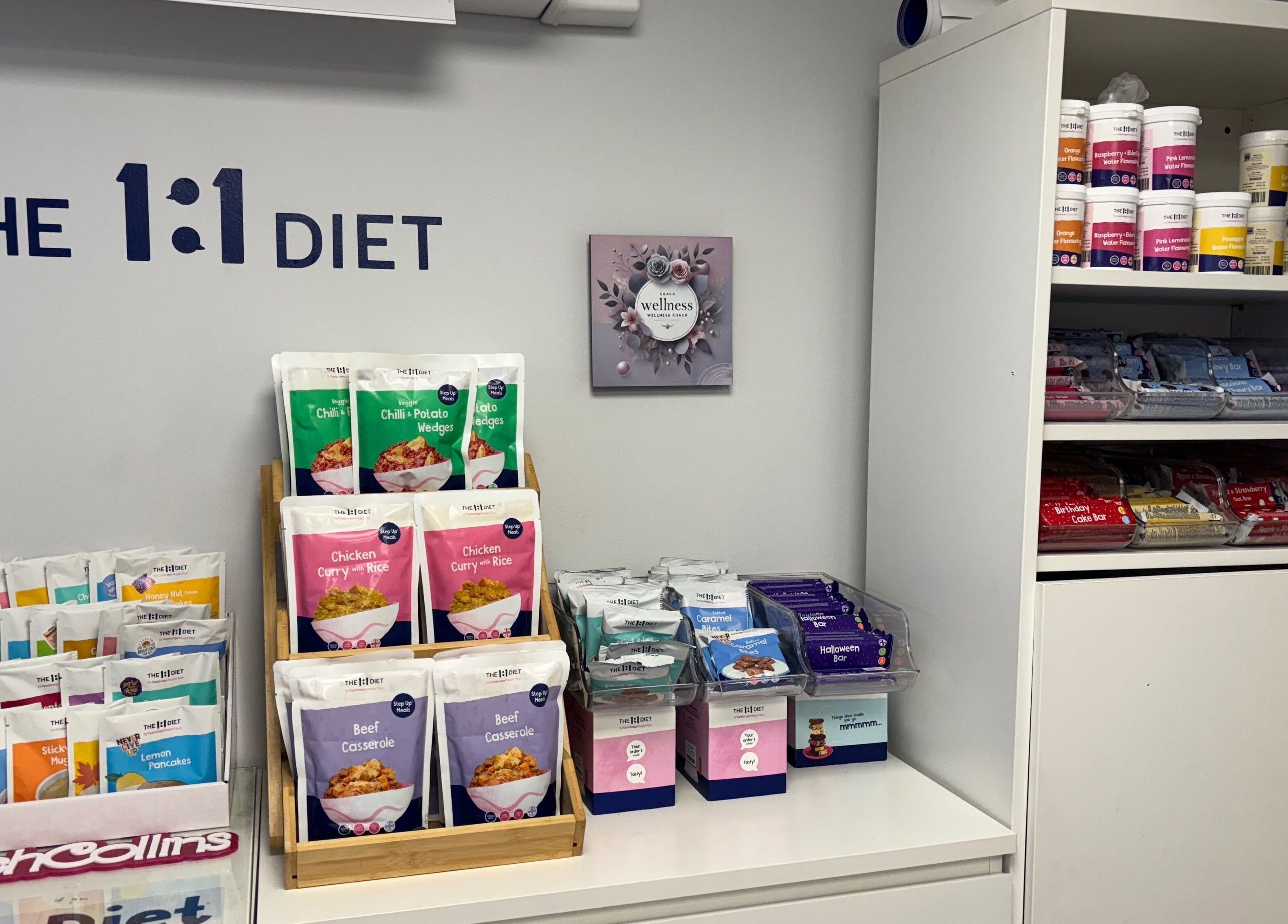 Coach Collins - The 1:1 Diet products displayed at Serenova Nutrition and Wellness, Southampton, England, GB.