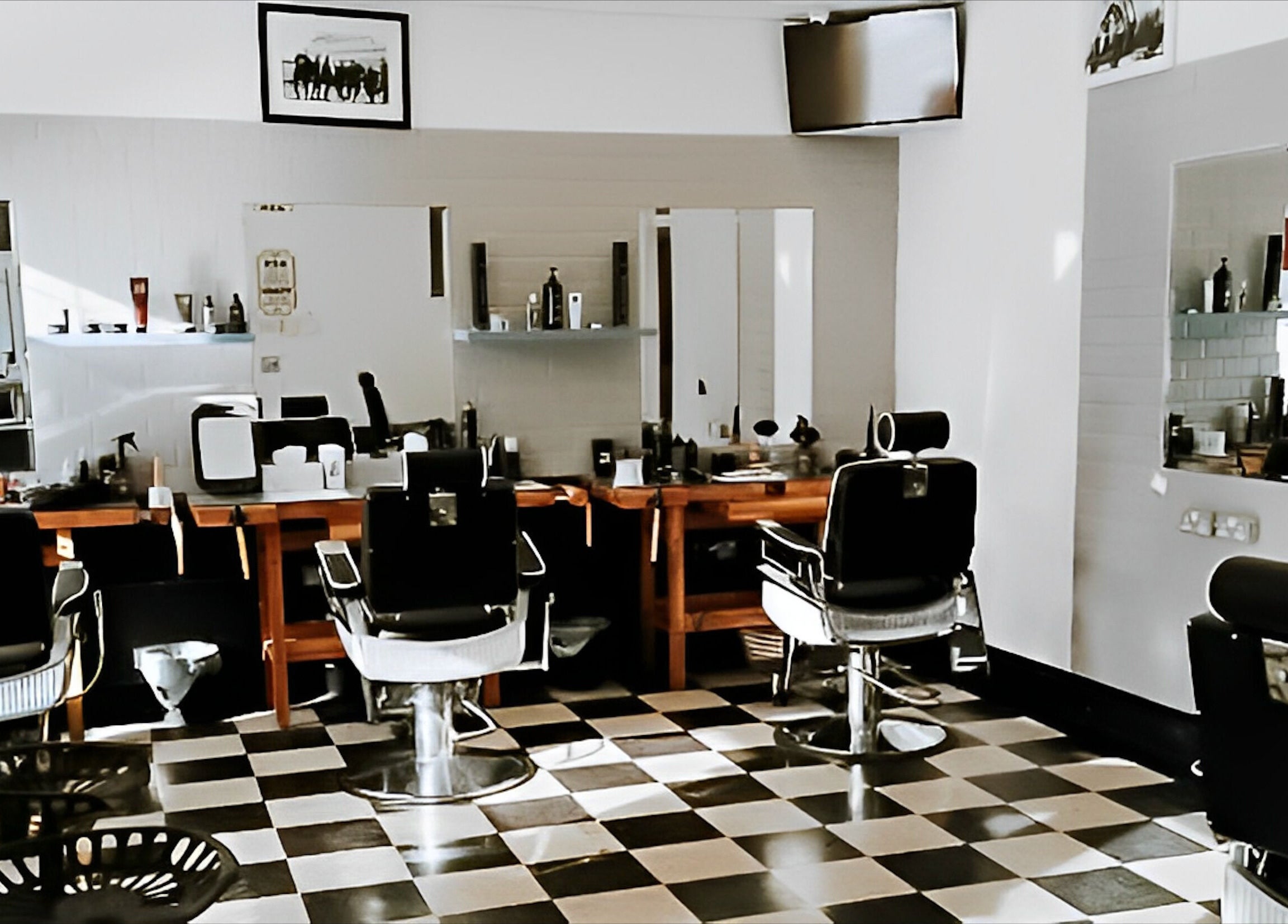 Mrsnips salon interior with stylish chairs and mirrors in Dublin, County Dublin, IE.