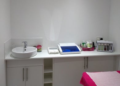Sleek treatment room at Muskaan Nails & Beauty Leicester in Leicester, England, GB, featuring modern amenities.
