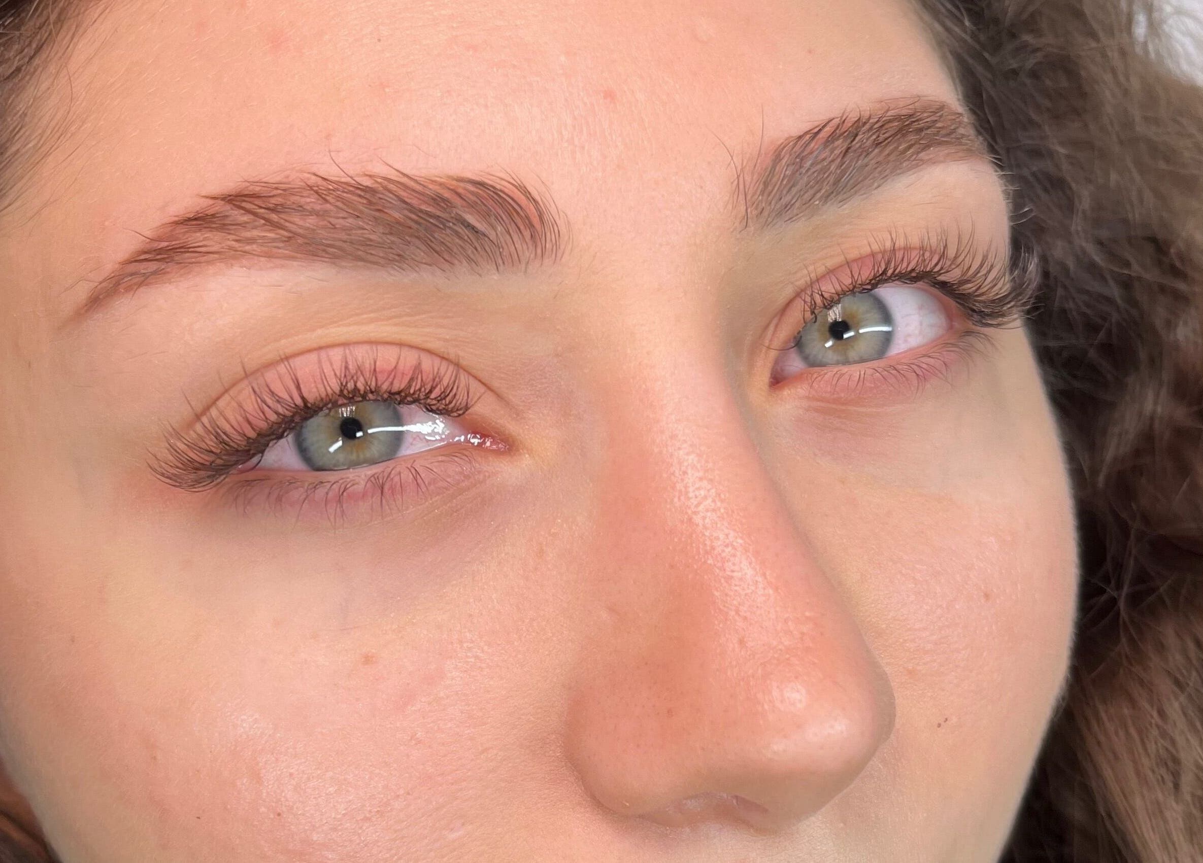 Close-up of eyelash extensions at Lashed in London, London, England, GB highlighting craftsmanship and style.