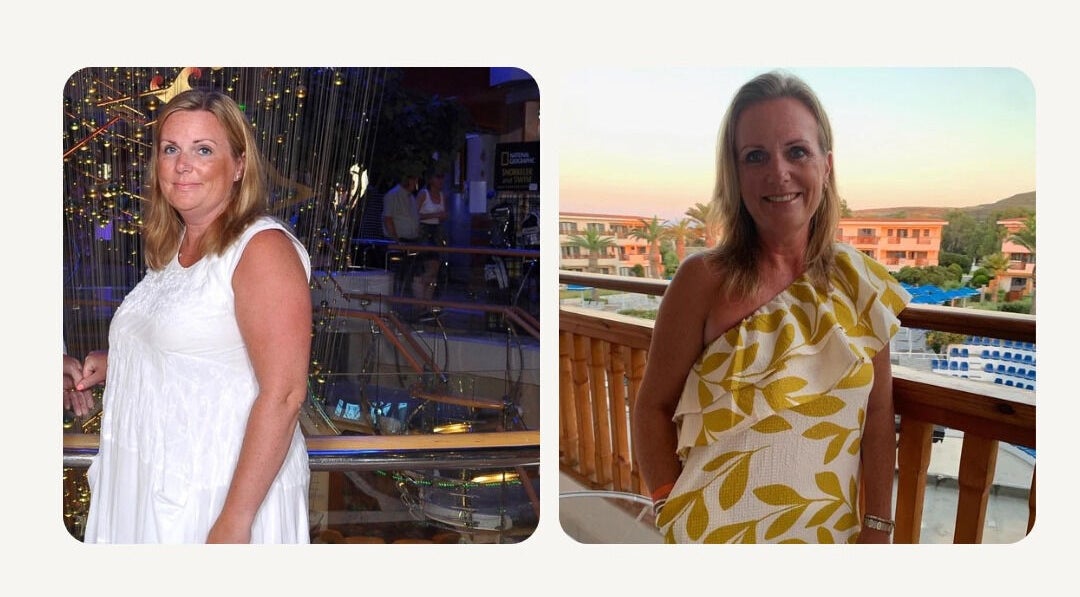 A woman showcases her transformation journey with The 121 Diet by Cambridge Weight Plan with Vanessa, UK, UK, GB.