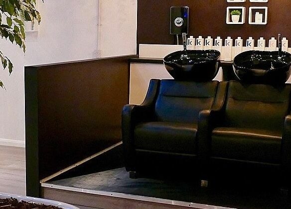 Luxurious wash stations at The Salt Room, Sowerby Bridge, England offer a serene beauty experience.