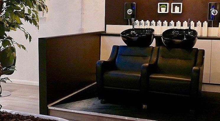 Luxurious wash stations at The Salt Room, Sowerby Bridge, England offer a serene beauty experience.