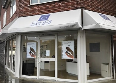 Front view of Farrah Brows & Aesthetic at SkinFit Clinic, Hampton, England, GB showcasing modern storefront design.