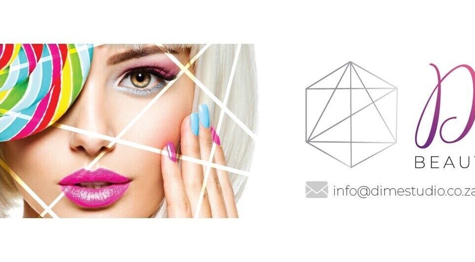 Vibrant promotional image for Dime Beauty Studio - Westering, Gqeberha, Eastern Cape, ZA, showcasing colorful makeup.