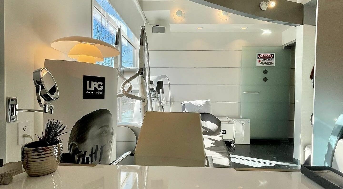 Luxurious spa room at Paad Wellness and Derm Esthetics, Vancouver, British Columbia, CA, featuring modern decor.