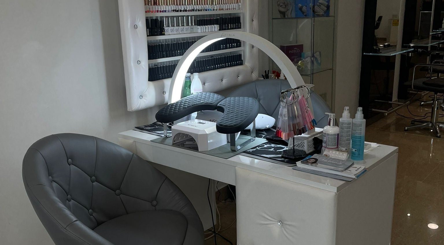 Nail station at Body&Soul at Brash, Wexford, County Wexford, IE featuring manicure equipment.