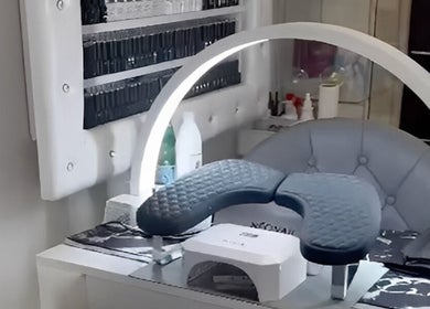 Luxurious nail care station at Body&Soul at Brash, Wexford, County Wexford, IE with modern decor and tools.