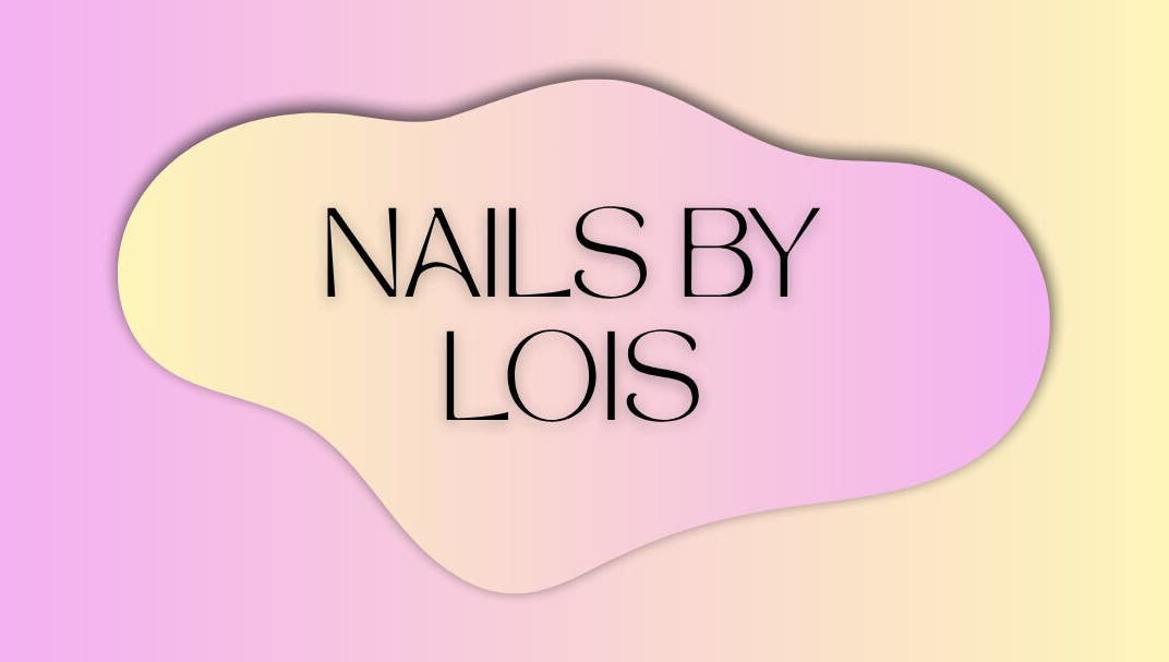Nails By Lois logo on a pastel gradient background, located in Glasgow, Scotland, GB.