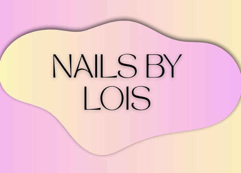 Nails By Lois logo on a pastel gradient background, located in Glasgow, Scotland, GB.