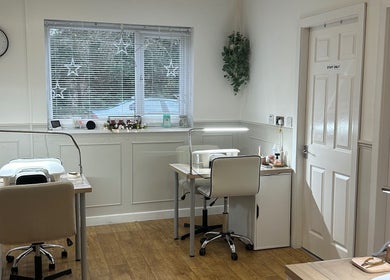 Elegant nail station at Serenity Beauty and Skincare Salon Ltd, Llangefni, North Wales, GB.