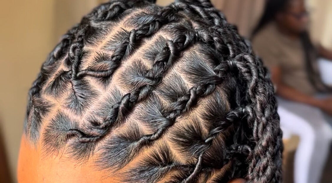 Intricate braid design at Loc N' Hold, Market Hill, Saint George, BB. Showcase your unique style here.