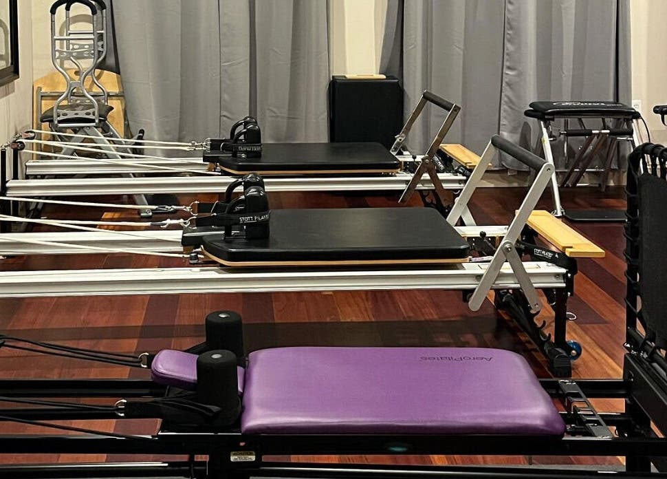 Pilates reformer machines at Joy Wellness for Life in Holbrook, Massachusetts, US for optimal fitness.
