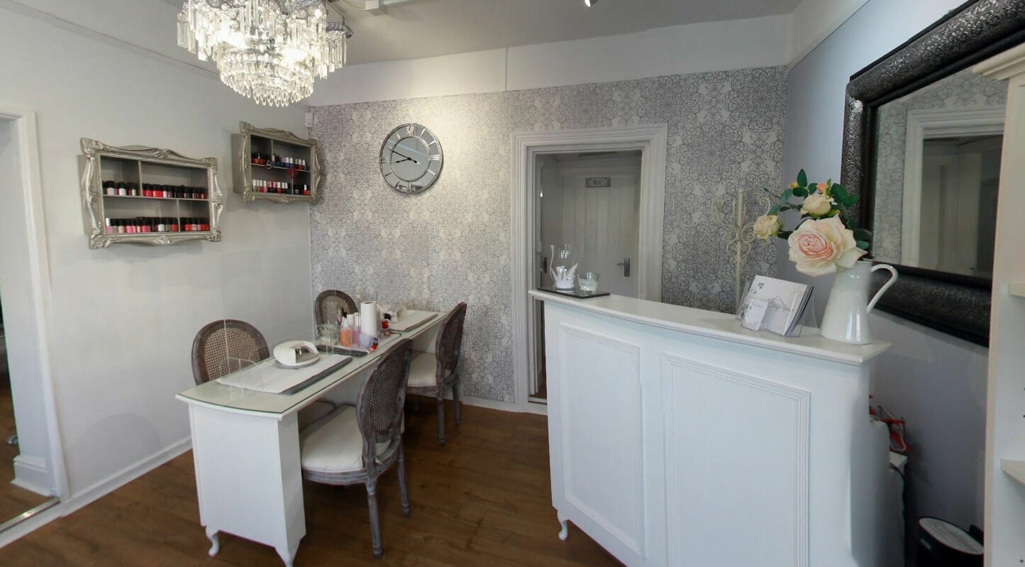 Chic nail station at The Cottage Retreat, Southport, England, GB featuring elegant decor and polished ambiance.