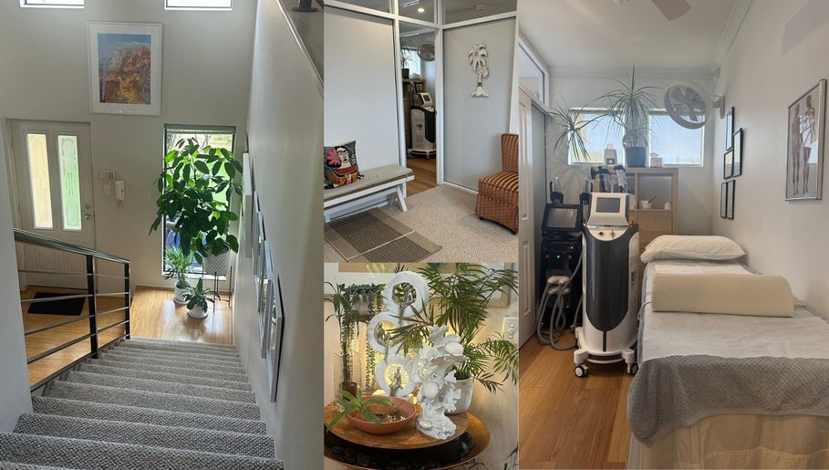 Interior of Contour Studio Perth in Yokine, Western Australia, AU showcasing cozy decor and beauty equipment.