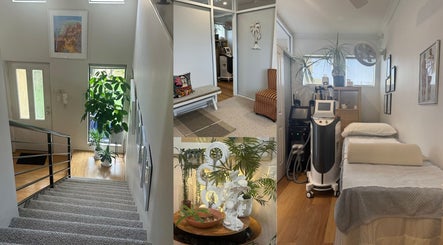 Interior of Contour Studio Perth in Yokine, Western Australia, AU showcasing cozy decor and beauty equipment.