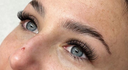 Close-up of enhanced lashes at Beautie by Abie in Portsmouth, England, GB.