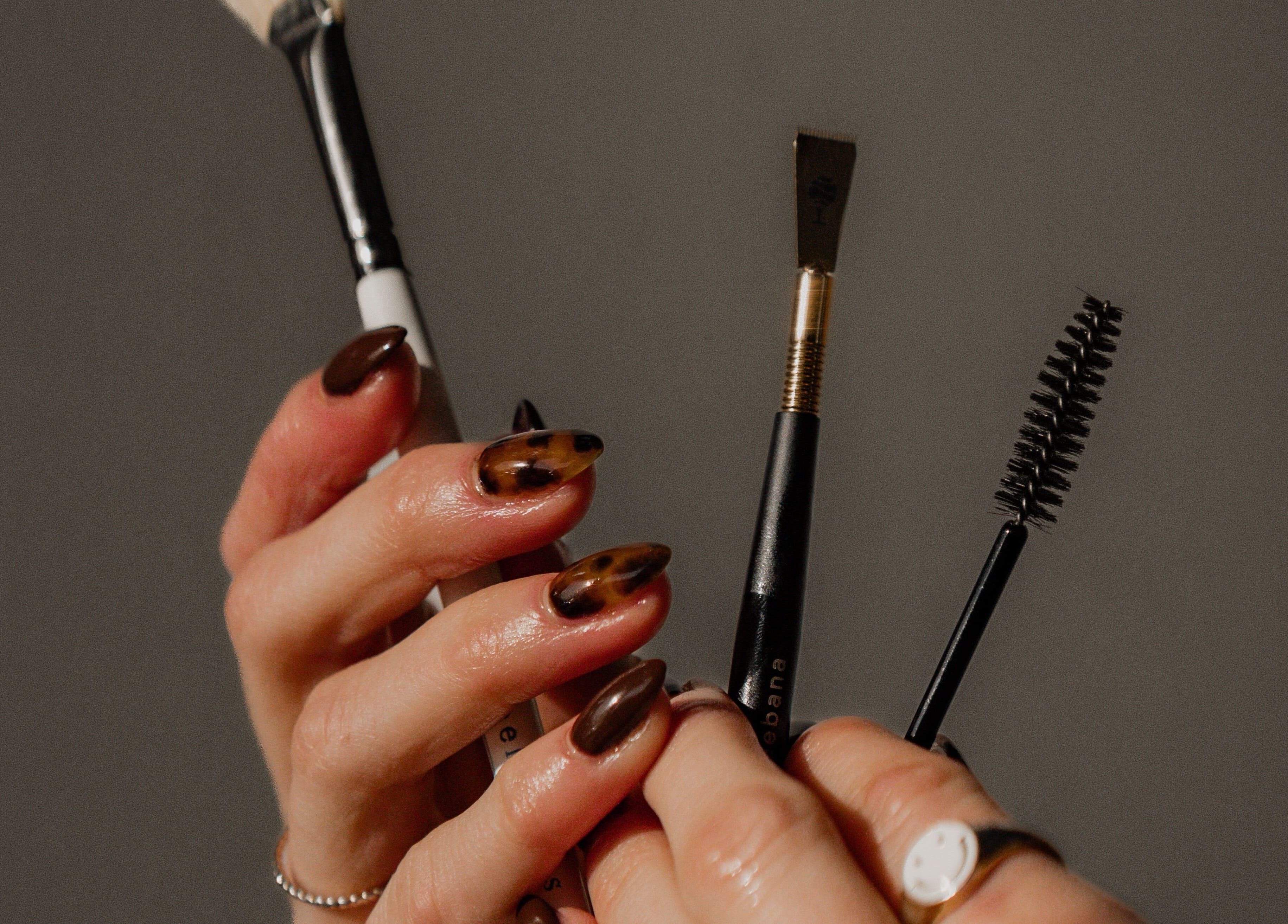 Close-up of manicure tools at Tiny Luxury Spa in Winkler, Manitoba, CA showcasing elegant nail art.