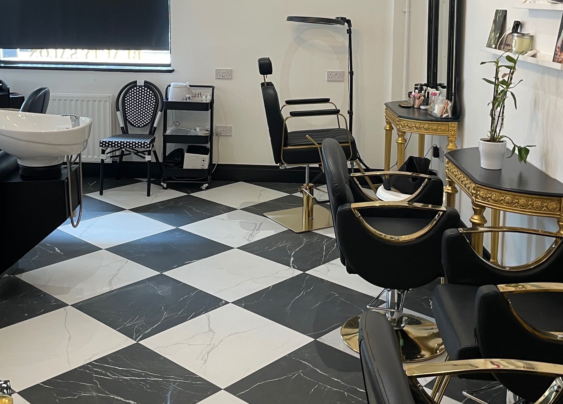 Luxurious salon seating and decor at Confidence & Glow Aesthetics in Morley, England, GB.