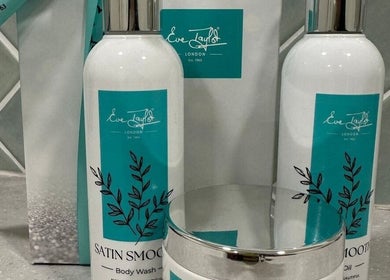 Pampering Eve Taylor products at Nature's Temple Beauty in Sudbury, England, GB.