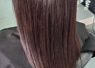 Smooth, shiny hair styled at Kym Bongartz Hair, Edinburgh, Scotland, GB.