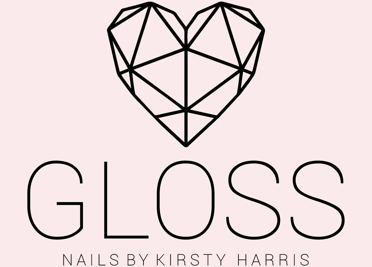 Gloss Nails by Kirsty logo with heart design in Invercargill, Southland, NZ.