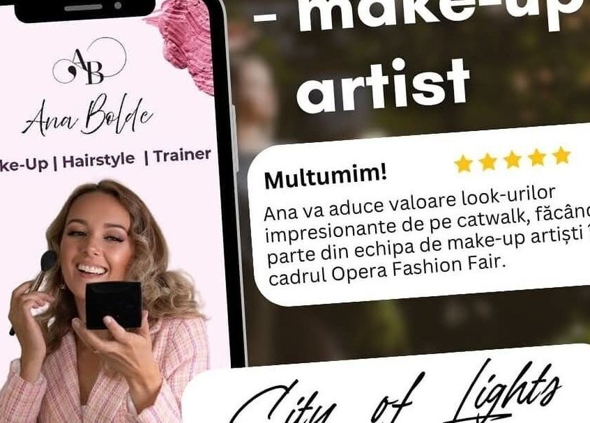 Imagine din Ana Bolde Beauty Studio din Timișoara, Județul Timiș, RO, prezentând un makeup artist profesionist.