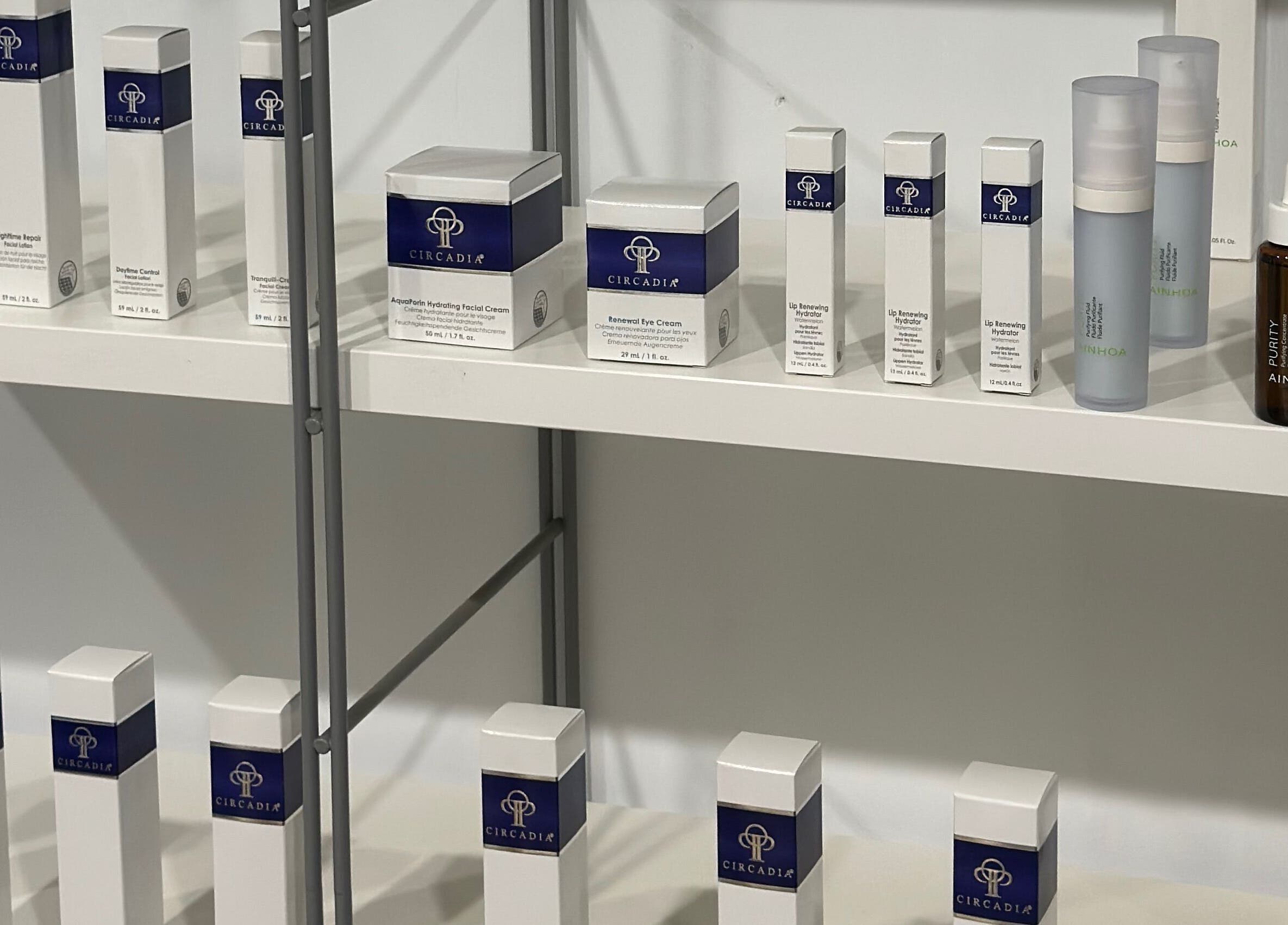 Beauty products on display at Bella Perfection Salon, Eglinton, Western Australia, AU, offering premium skincare.