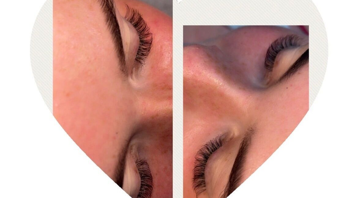 Close-up of expertly applied eyelash extensions at Classy_Baby Beauty, Birmingham, England, GB.