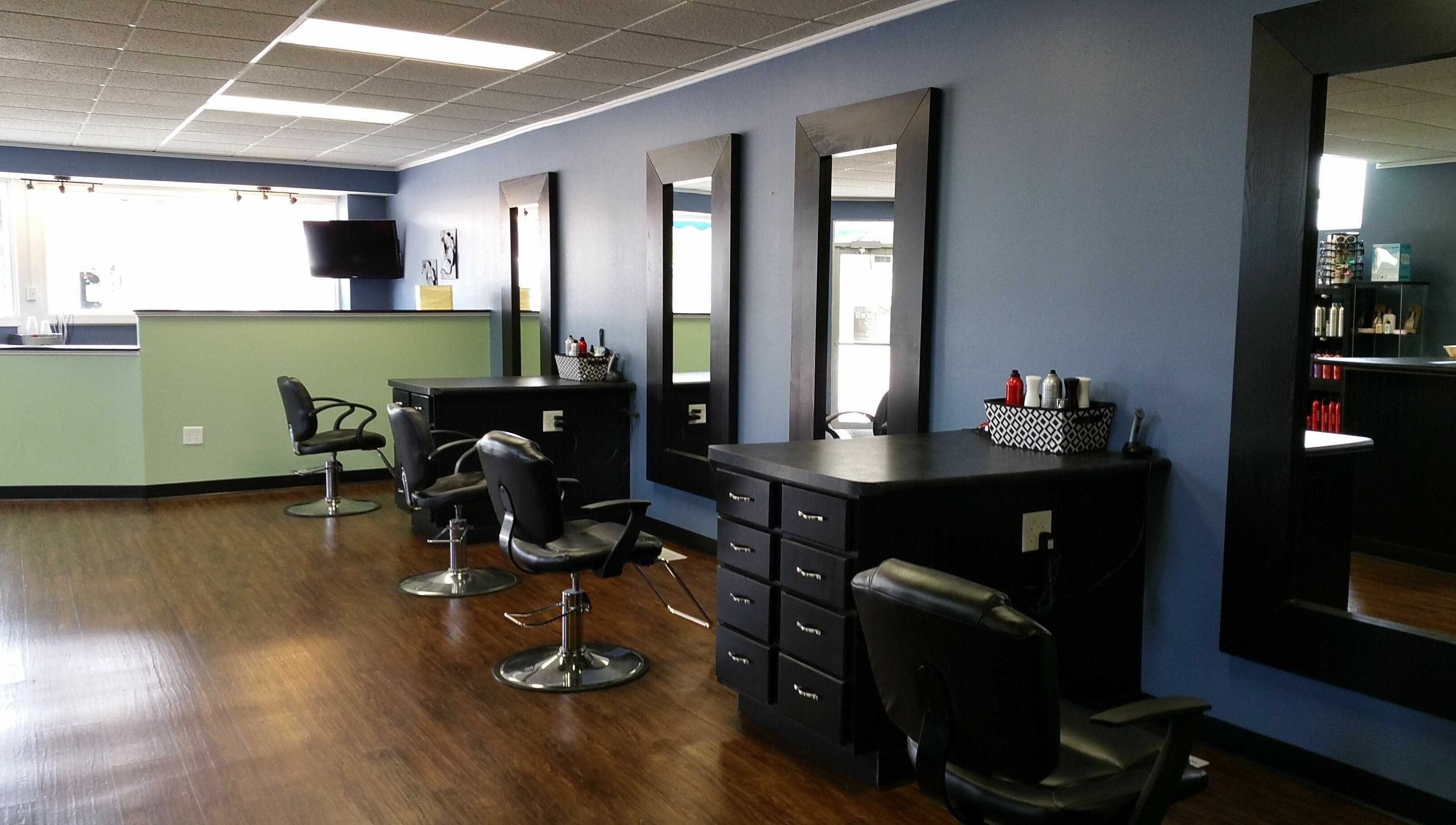 Modern styling stations at Genesis Salon and Spa in Boscobel, Wisconsin, US offering premium beauty services.