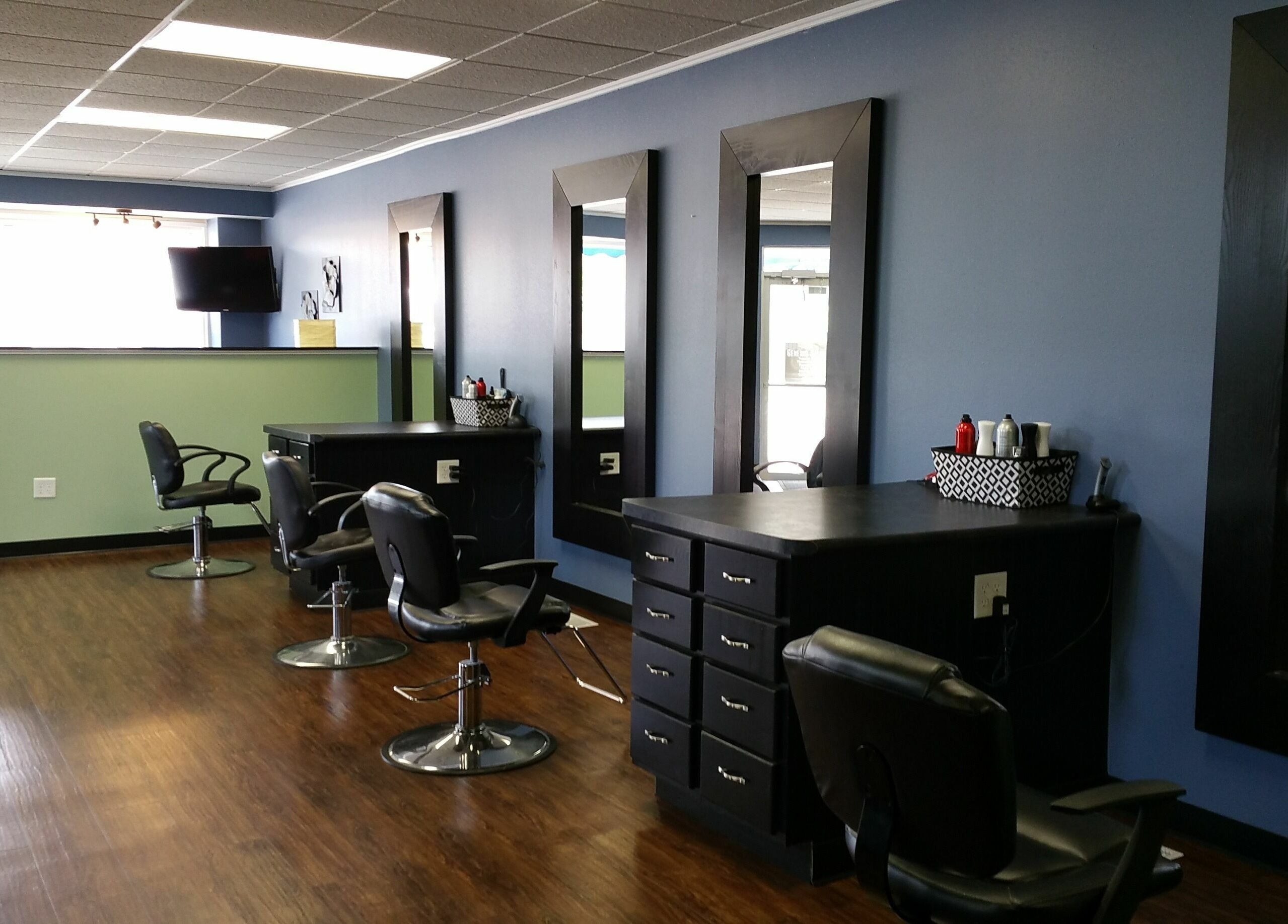 Modern styling stations at Genesis Salon and Spa in Boscobel, Wisconsin, US offering premium beauty services.