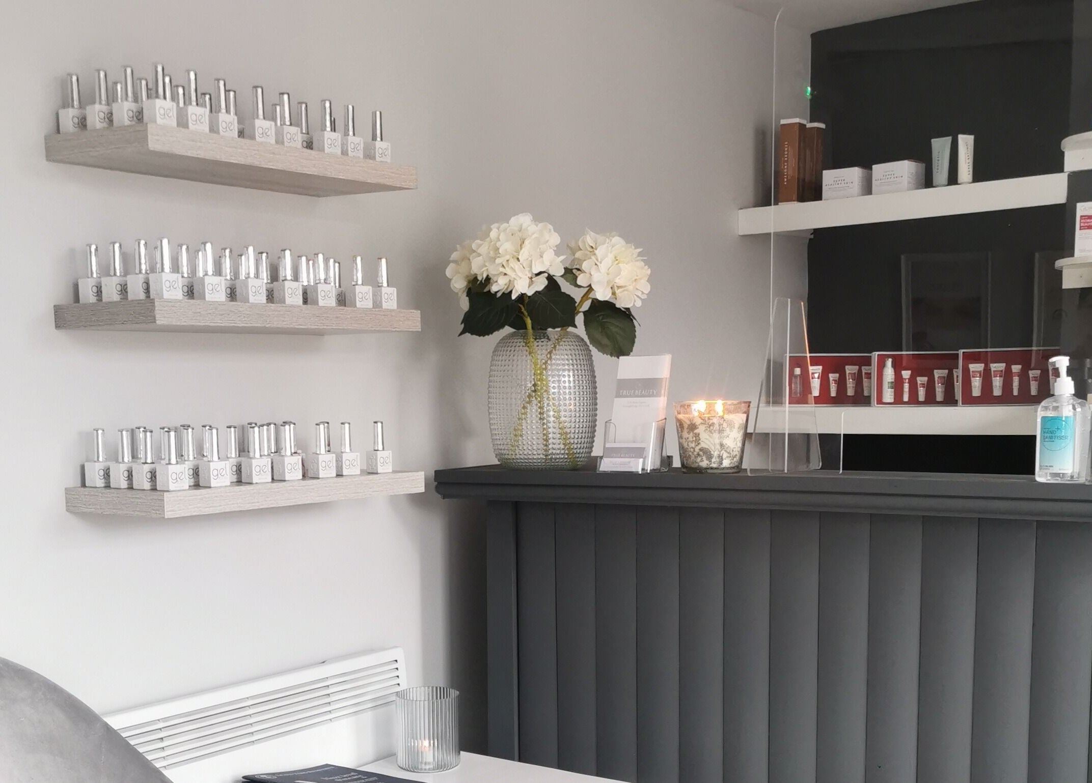 Elegant reception at True Beauty Boroughbridge, Boroughbridge, England, GB, featuring nail polish and flowers.