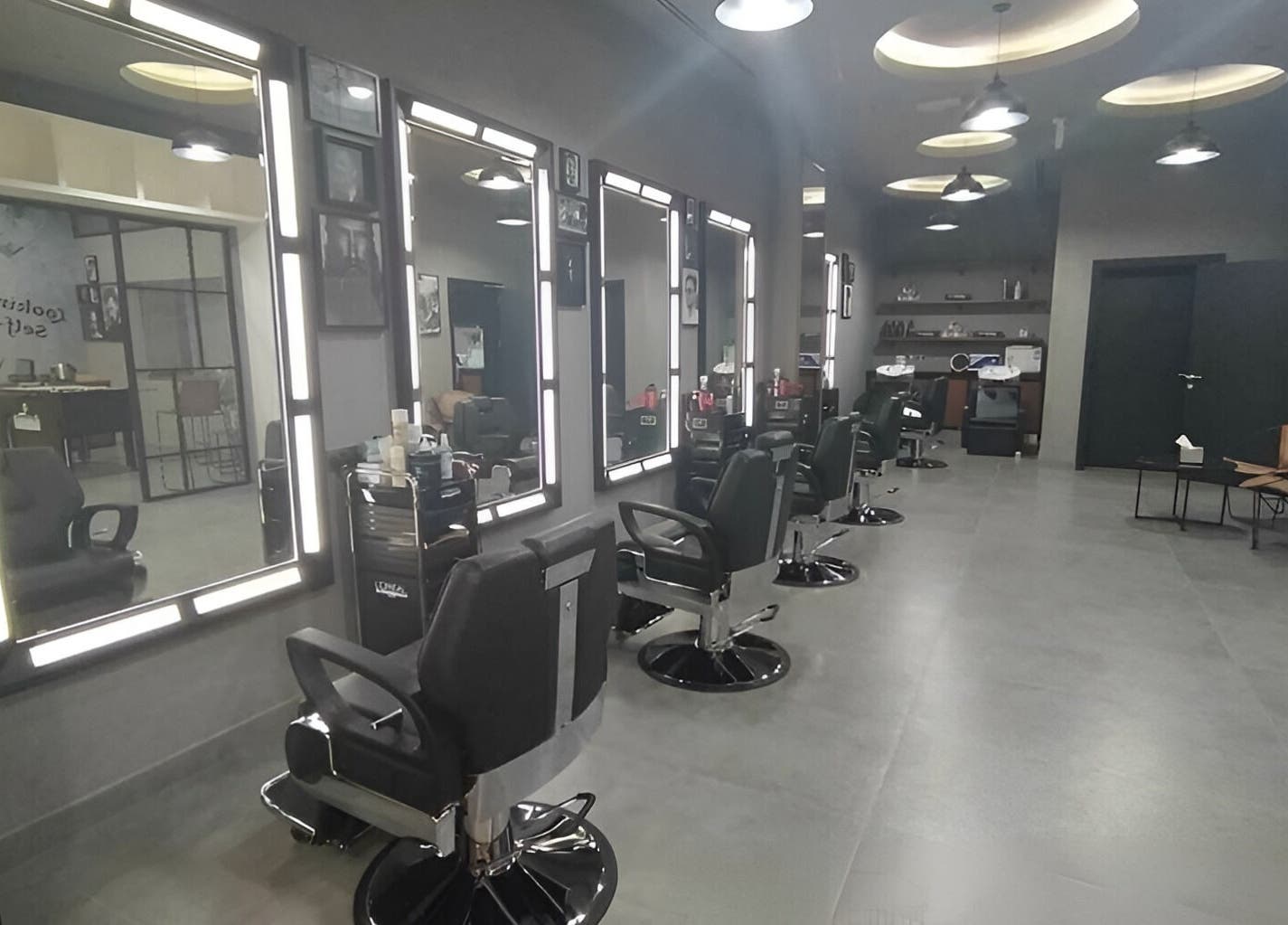 Interior of Le Coiffeur Salon Dar-Al-Salam, showcasing sleek salon chairs in الدوحة, الريان, QA.