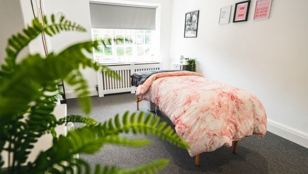 Relaxing spa room at 1a Above Beauty in Willerby, England, GB with cozy decor and soft lighting.