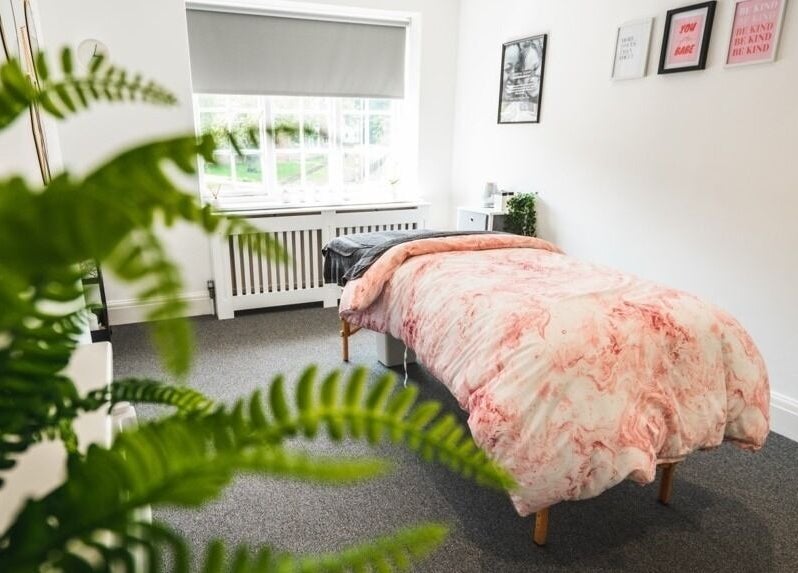Relaxing spa room at 1a Above Beauty in Willerby, England, GB with cozy decor and soft lighting.