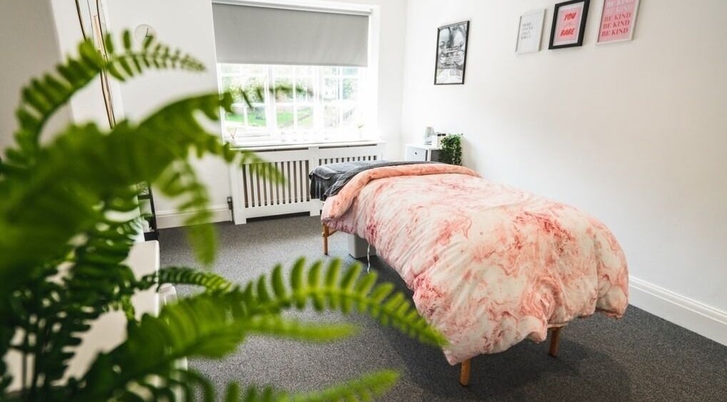 Relaxing spa room at 1a Above Beauty in Willerby, England, GB with cozy decor and soft lighting.