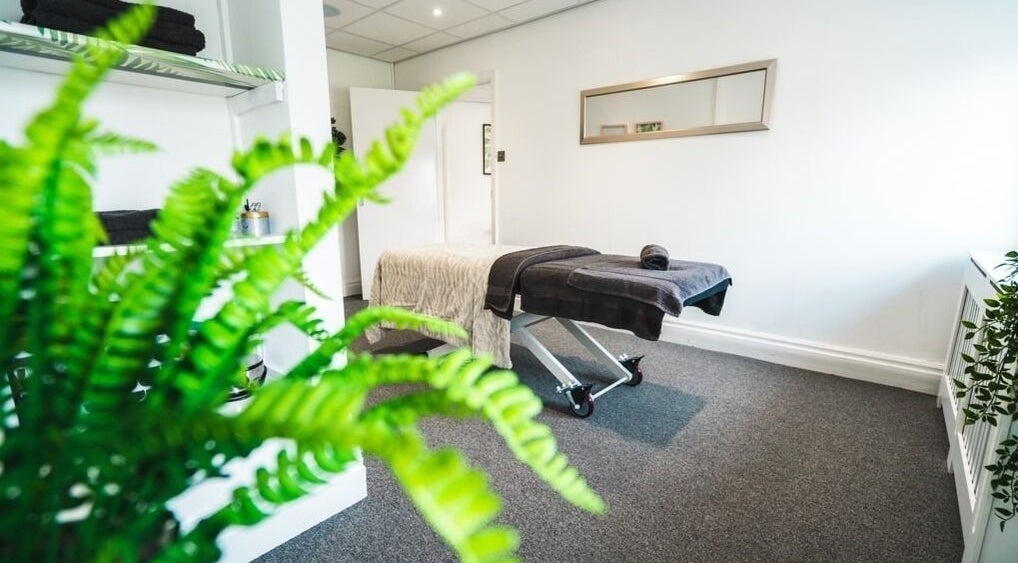 A tranquil treatment room with a massage bed at 1a Above Beauty, Willerby, England, GB.
