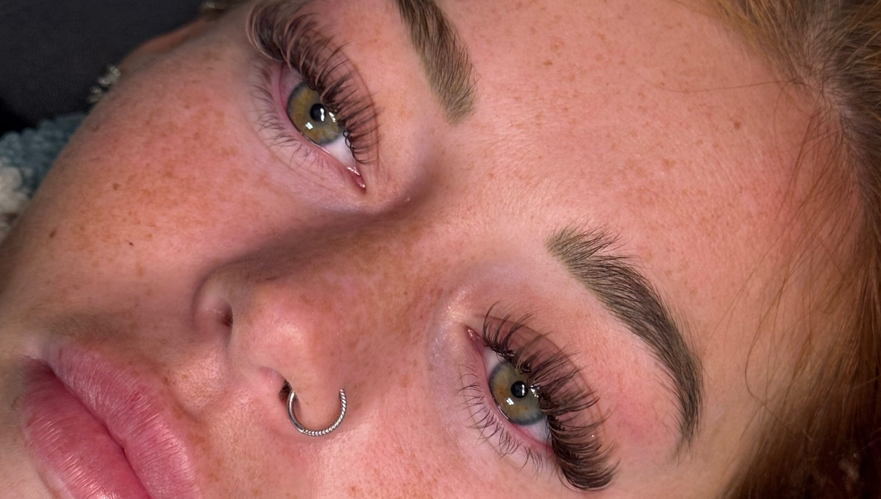 Close-up of flawless eyelashes at That Lash Tech in Wyke, England, GB.