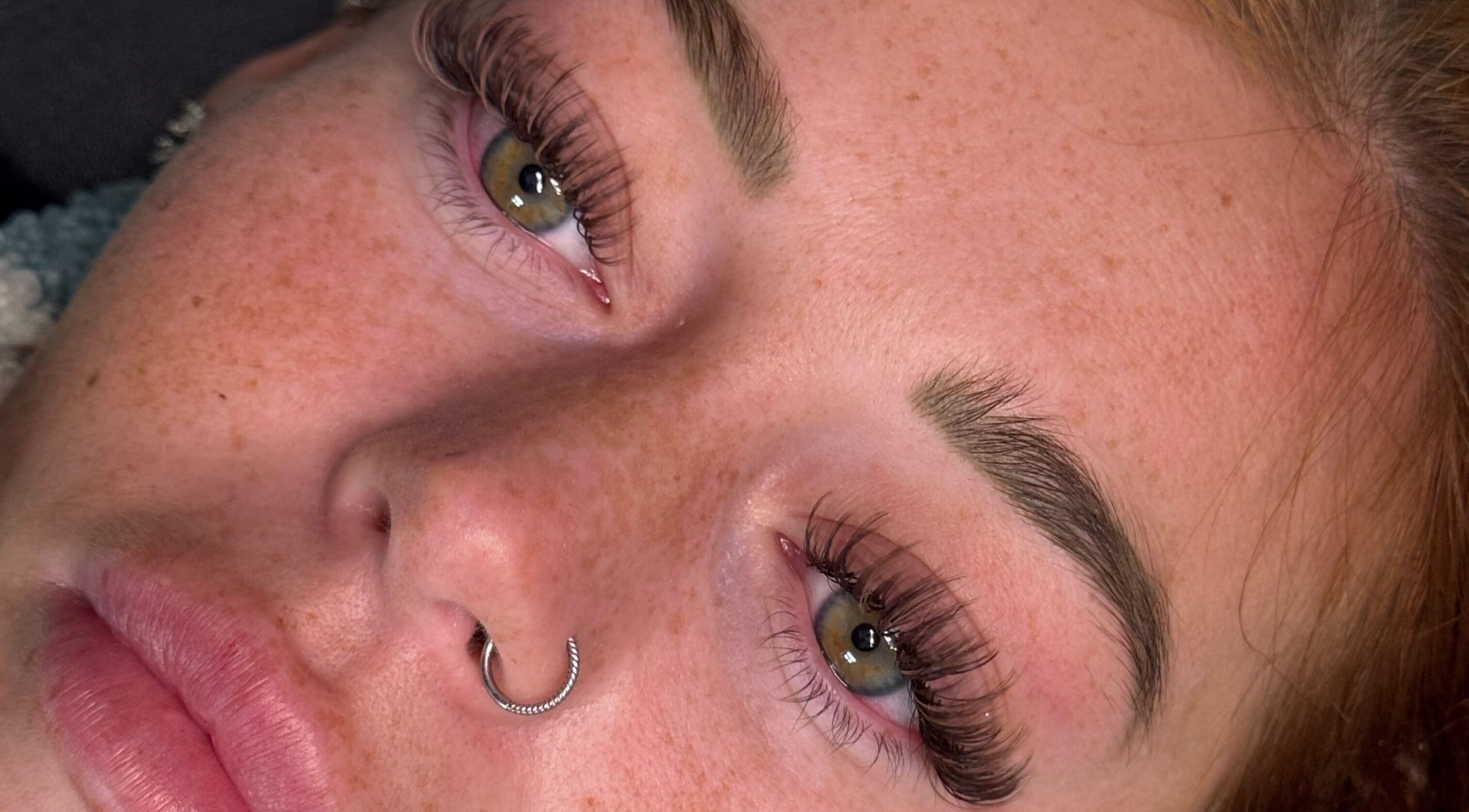 Close-up of flawless eyelashes at That Lash Tech in Wyke, England, GB.