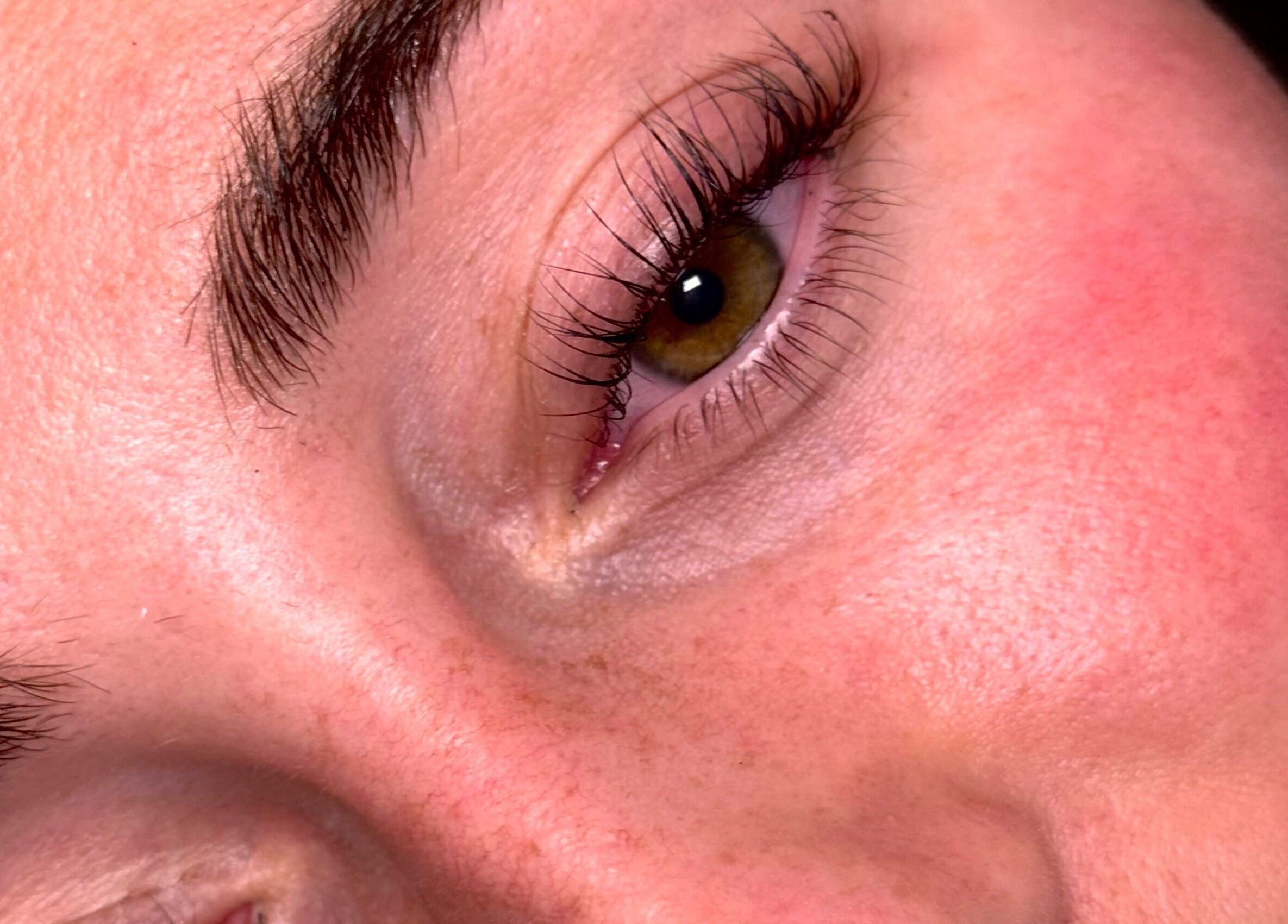 Close-up of beautifully enhanced eyelashes at That Lash Tech, Wyke, England, GB.