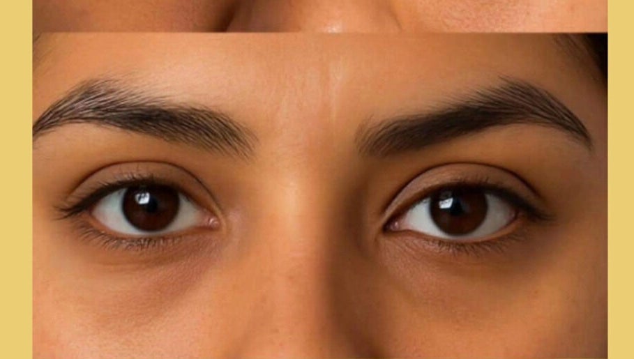 Close-up of perfectly shaped eyebrows at Beauty Style Rbs Camouflage, Toronto, Ontario, CA.