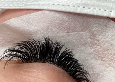 Close-up of eyelash extensions at Wake Up Flawless 868, Arouca, Tunapuna/Piarco Regional Corporation, TT.