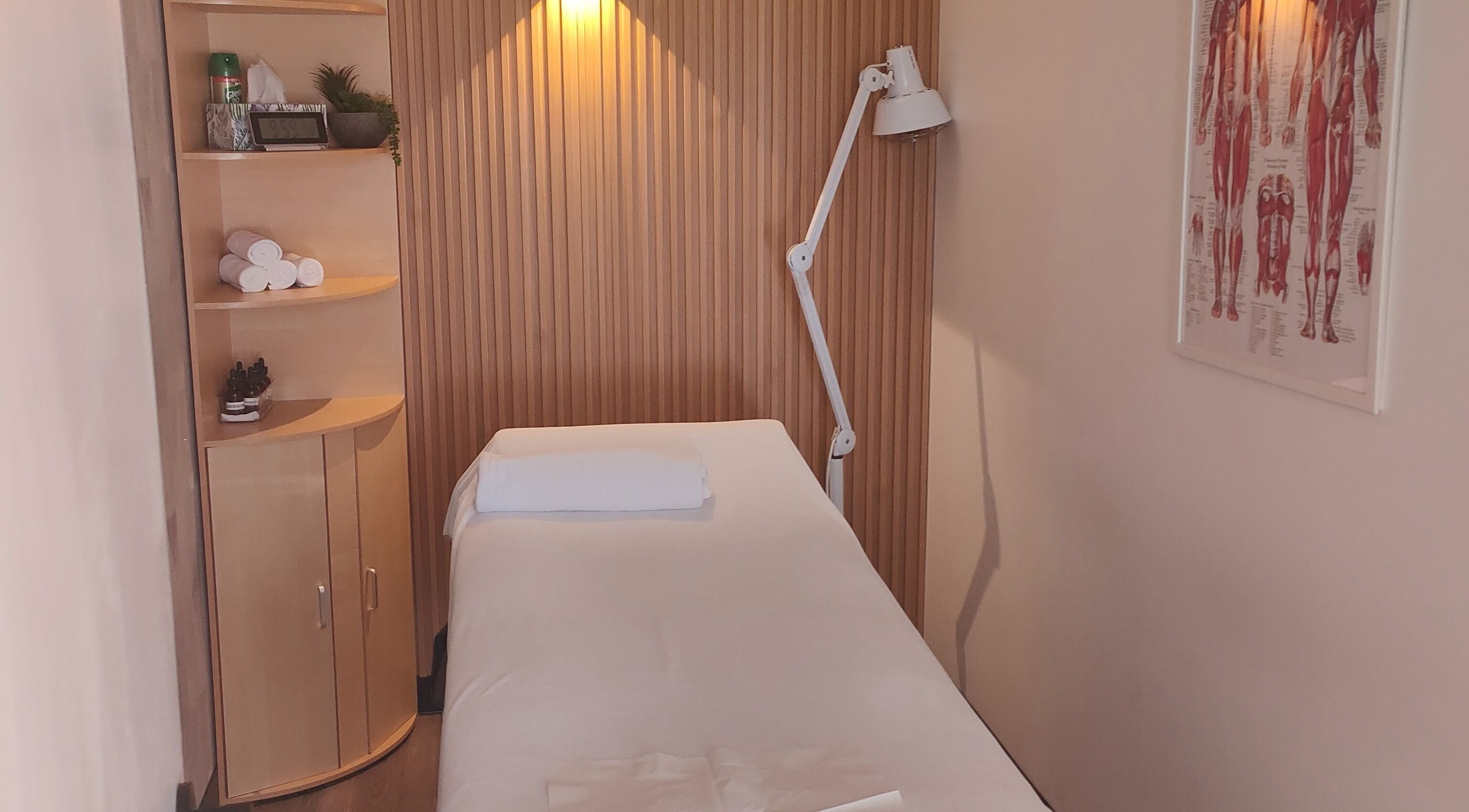 Tranquil massage room at Living Massage Clinic South Fremantle, South Fremantle, Western Australia, AU.