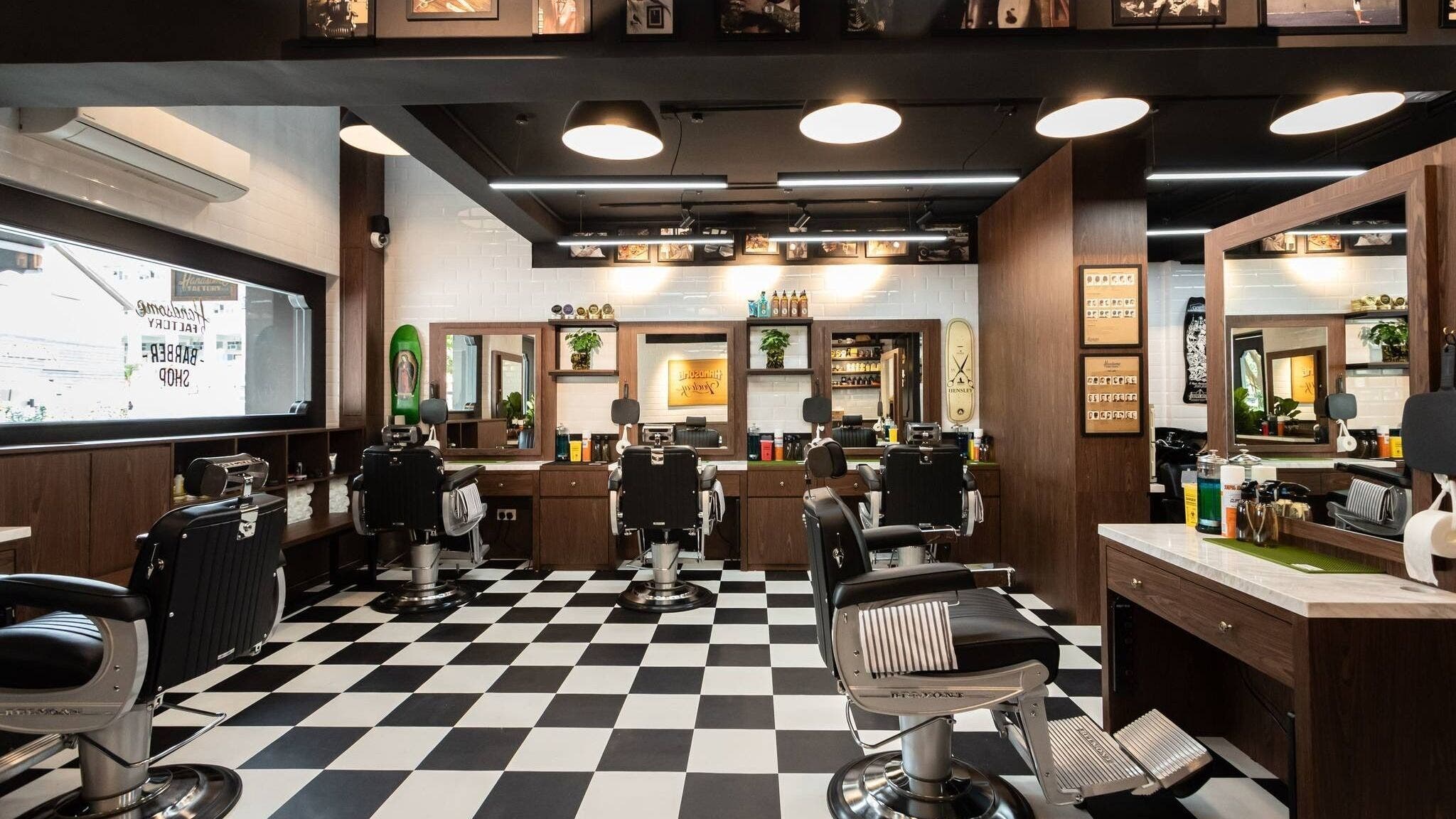 Tsim Sha Tsui | Handsome Factory Barber Shop offers a stylish interior in Kowloon, Kowloon, HK for premium grooming.